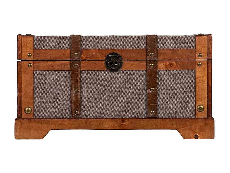 Baúl de madera marrón 43x23x22