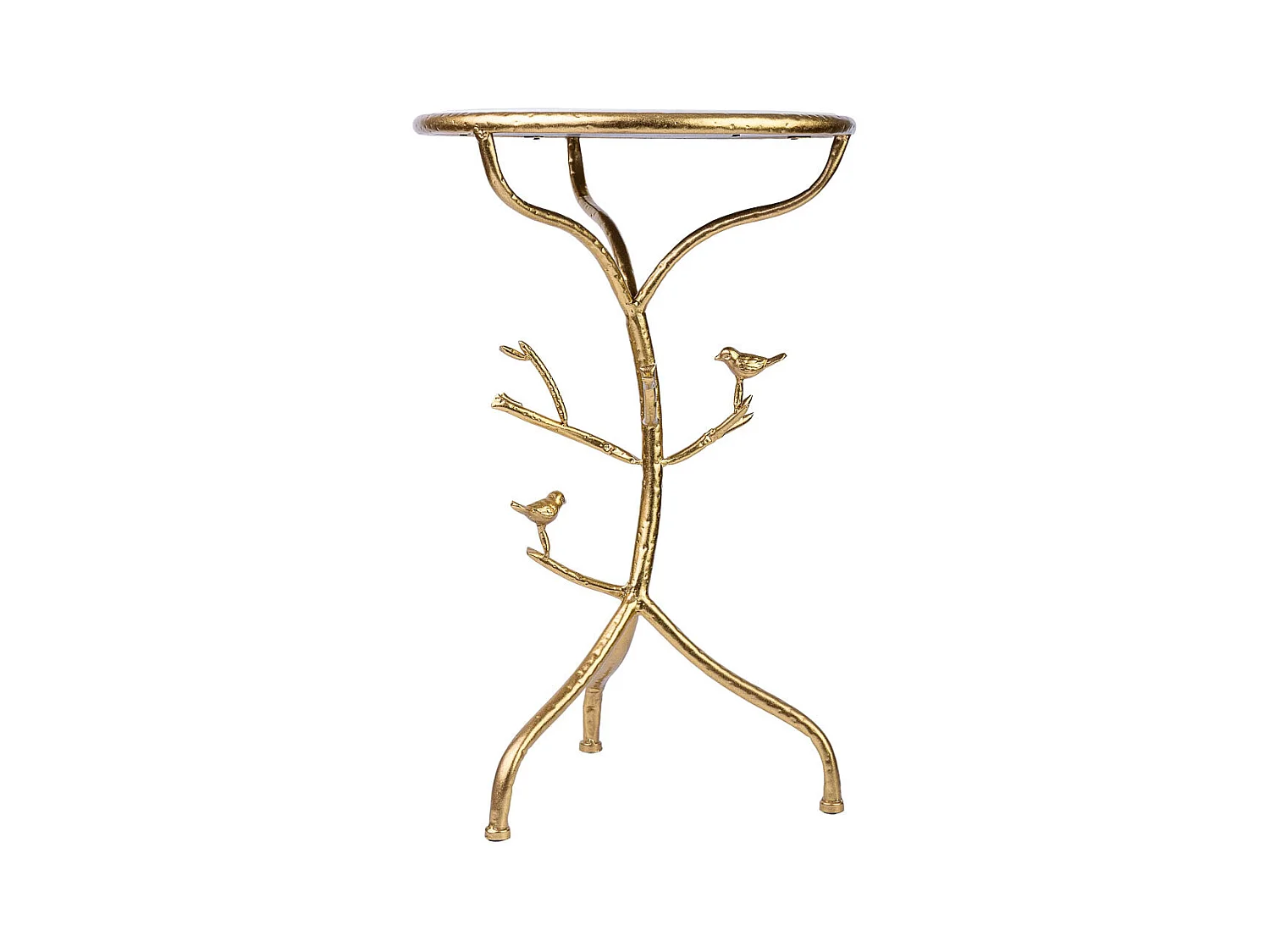 Mesa de apoio em metal com tampo em mármore D38x60h cm