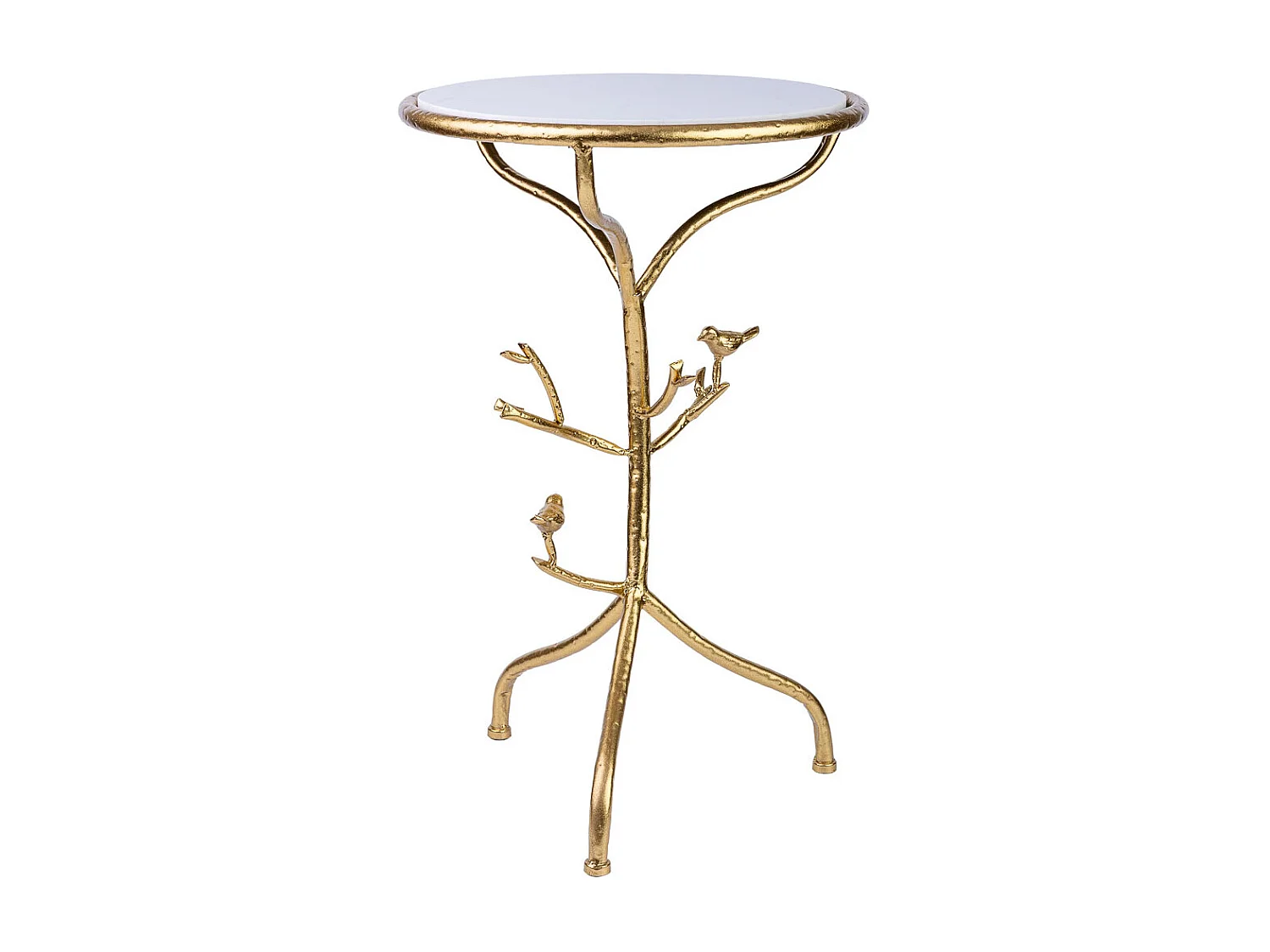 Table d'appoint en métal avec plateau en marbre D38x60h cm