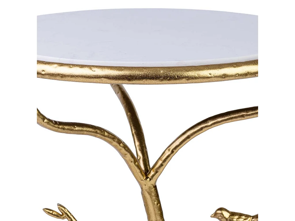 Table d'appoint en métal avec plateau en marbre D38x60h cm