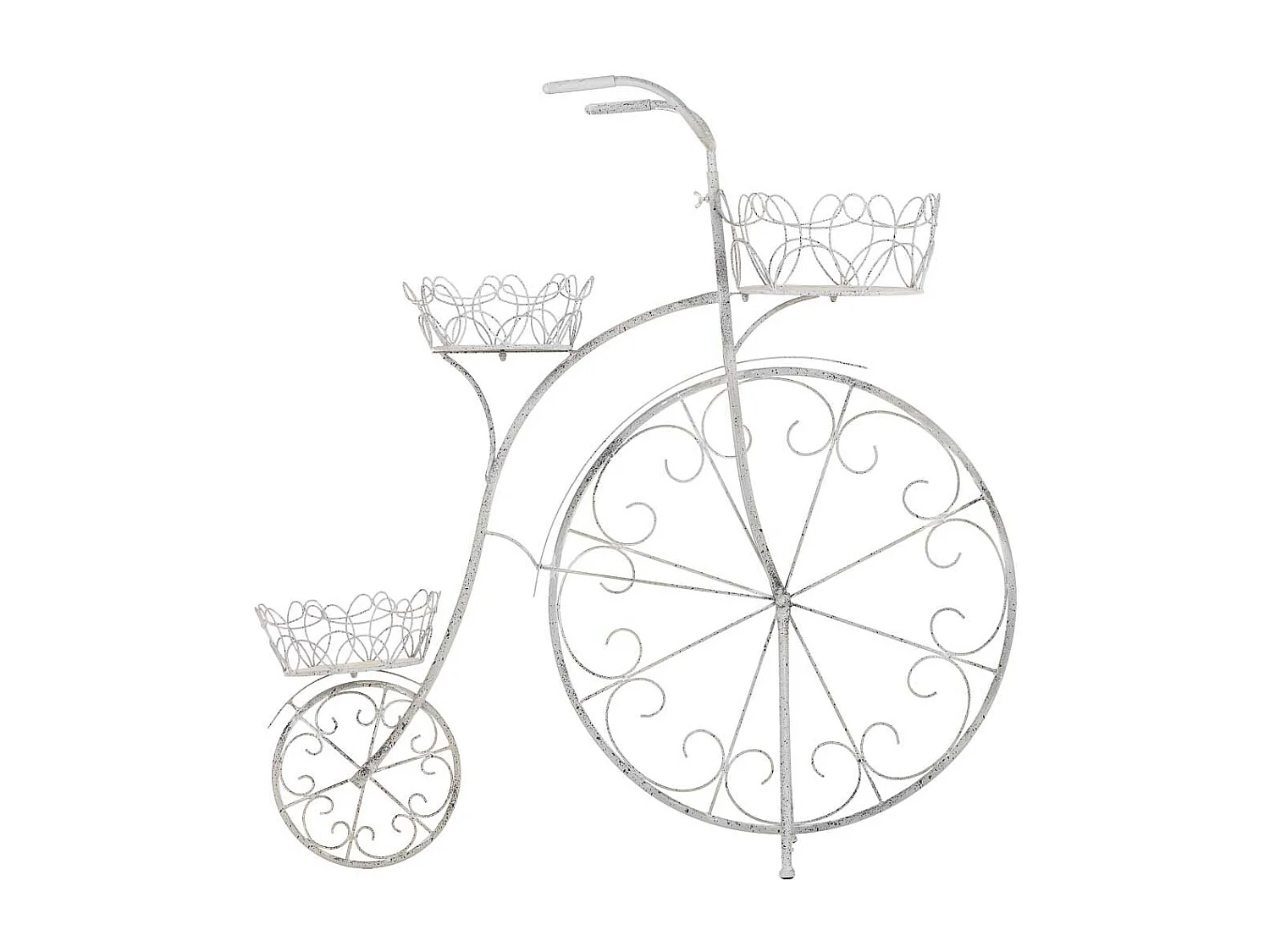 Blumentopfständer aus Metall für 3 Töpfe 102,24x38,1x102,87h cm Grau