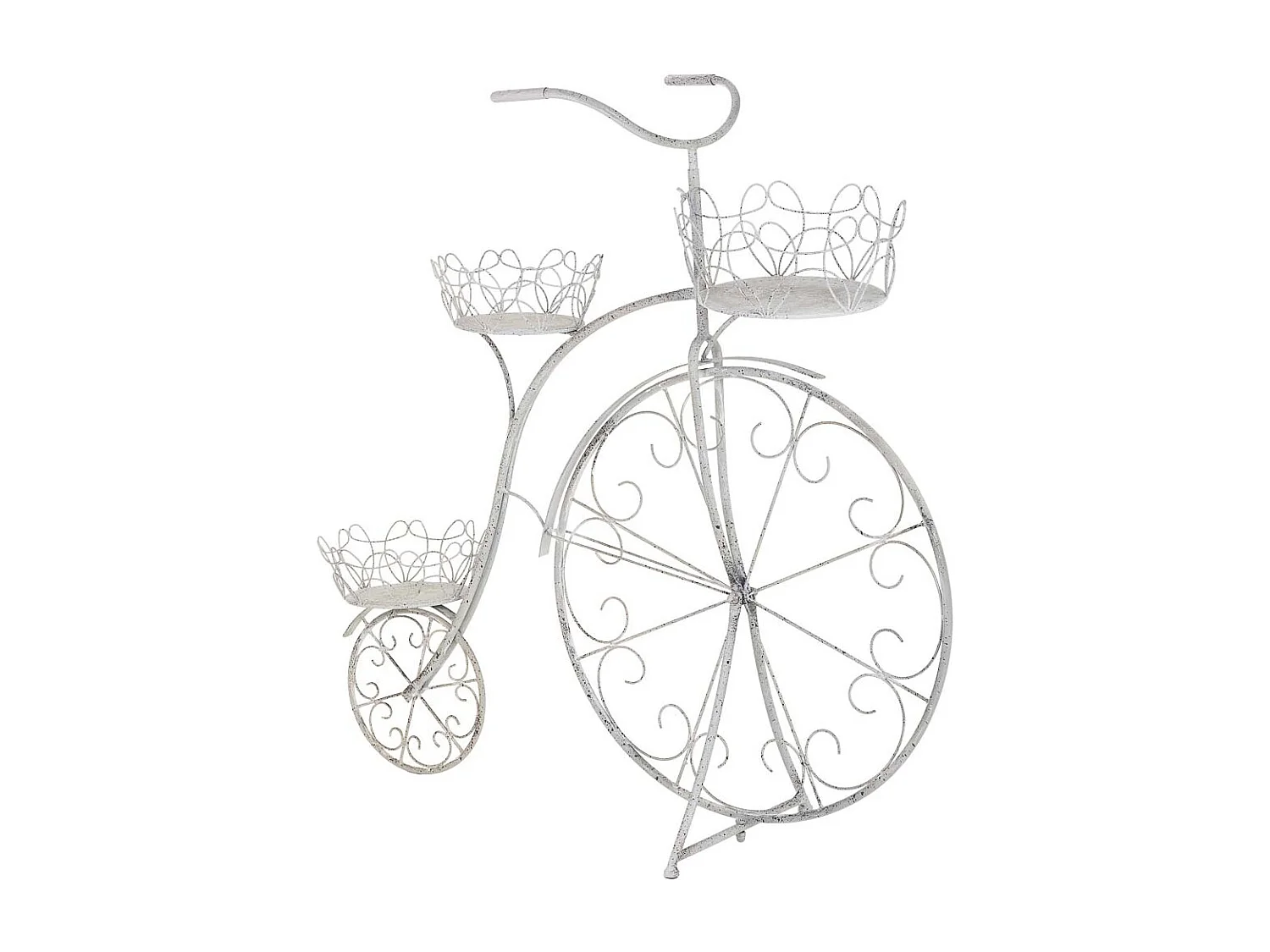 Blumentopfständer aus Metall für 3 Töpfe 102,24x38,1x102,87h cm Grau