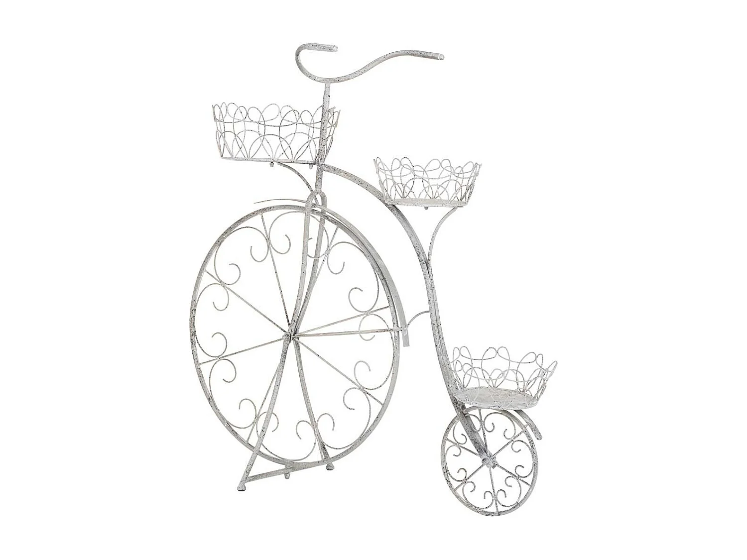 Blumentopfständer aus Metall für 3 Töpfe 102,24x38,1x102,87h cm Grau