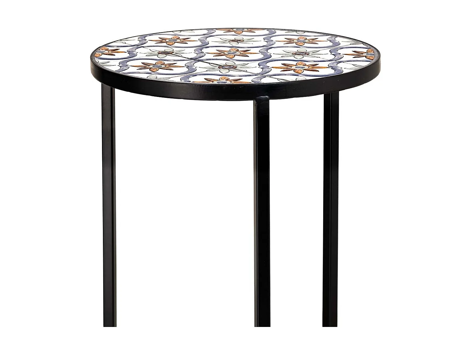 3-teiliges Mosaik- und Schmiedeeisen-Halterungsset Weiß D30x68h-D25x57