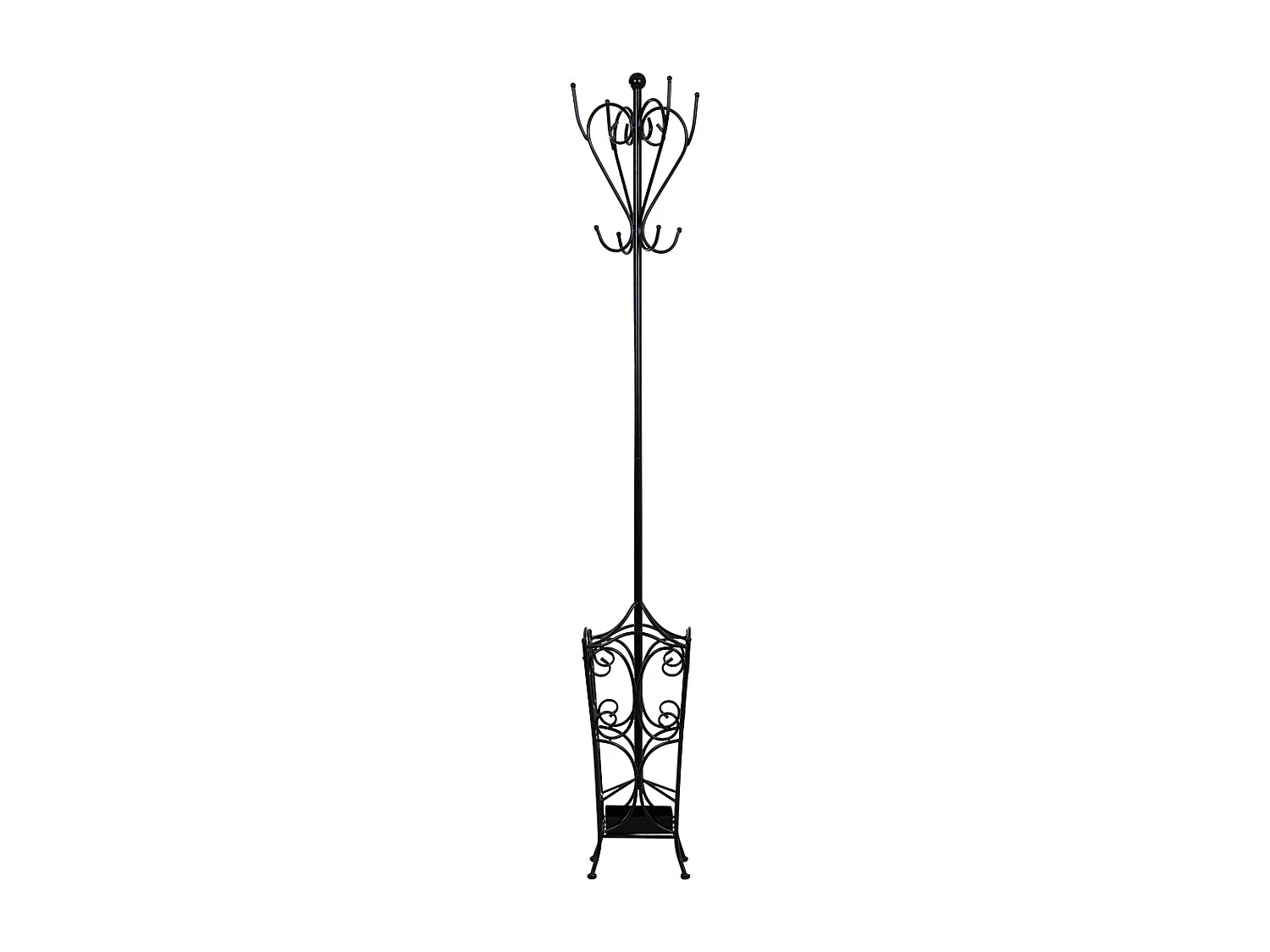 Appendiabiti in metallo con 4 ganci 35x35x181h cm.