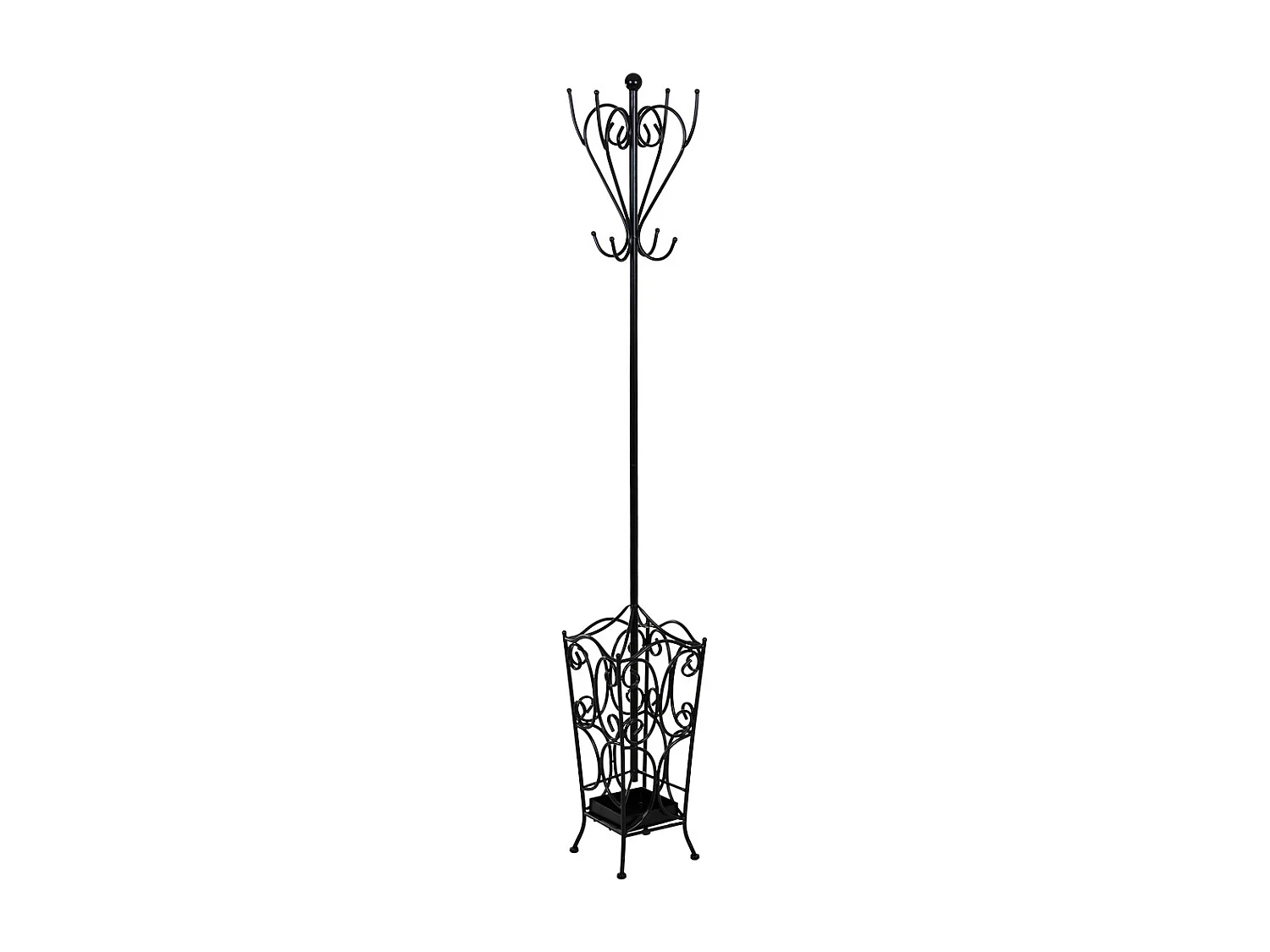 Appendiabiti in metallo con 4 ganci 35x35x181h cm.