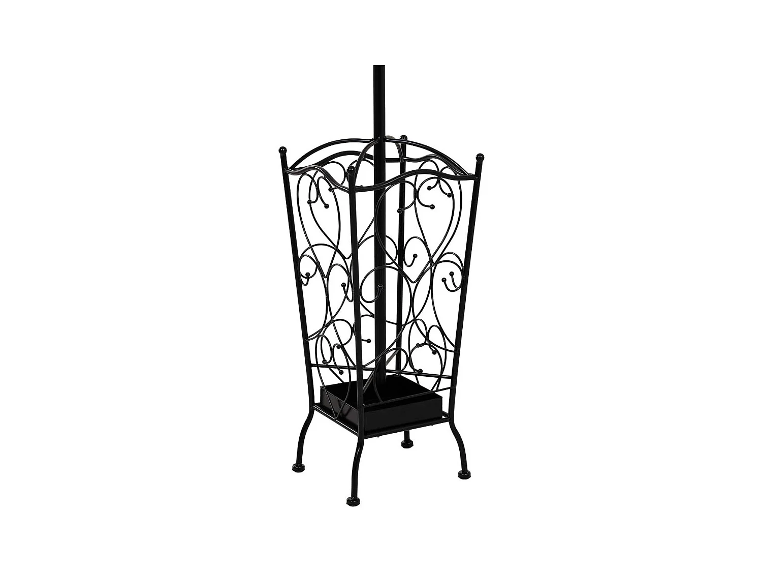 Cabide em metal com 4 ganchos 35x35x181h cm.