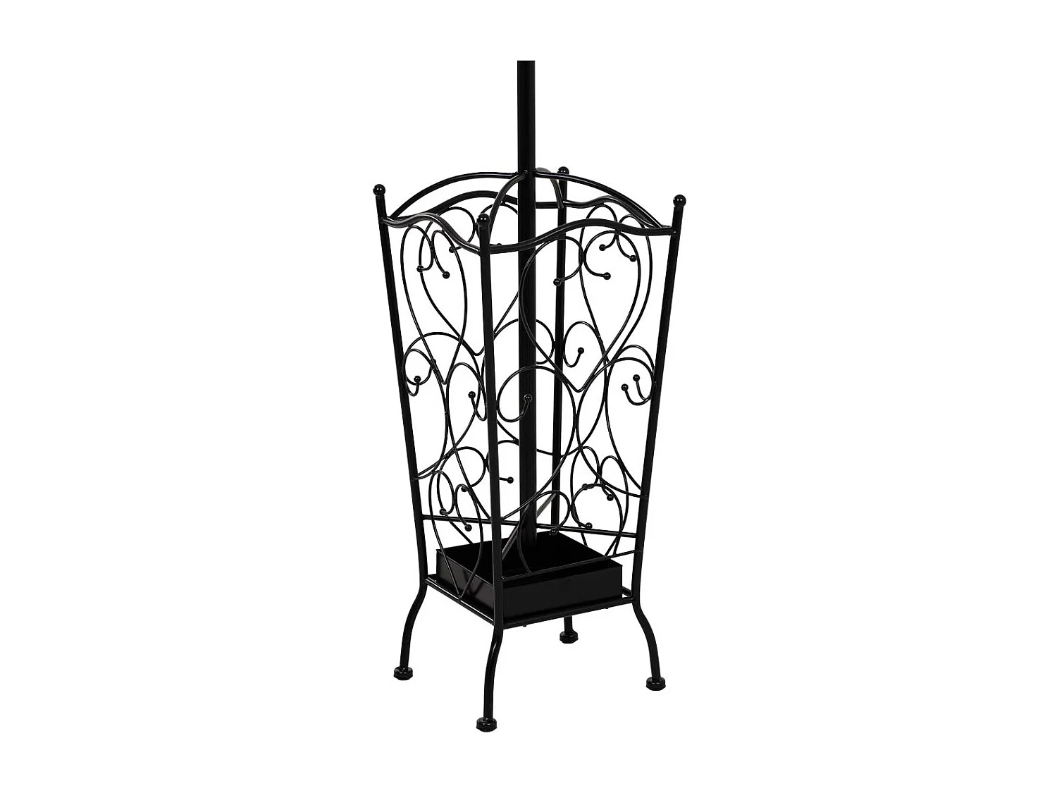 Porte-manteau en métal avec 4 crochets 35x35x181h cm.