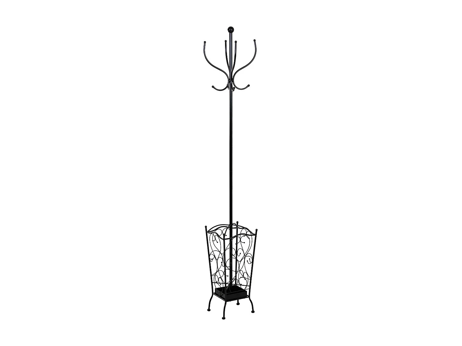Garderobenständer aus Metall mit 4 Haken 35x35x181h cm.