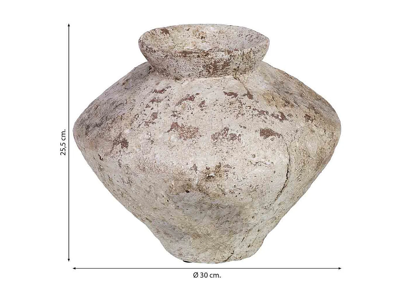 Jarrón de magnesio 30x30x25.5h cm