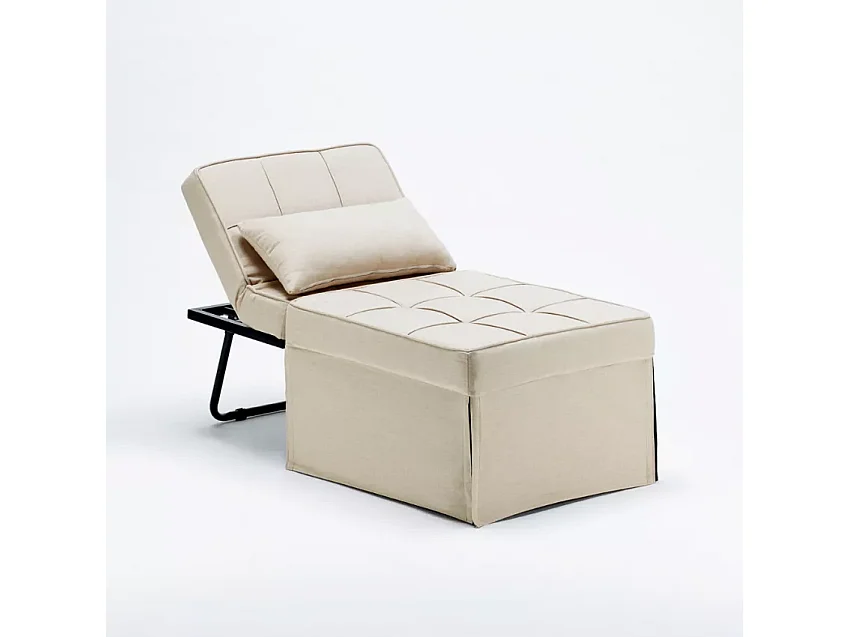 Pouf cama plegable en tejido Sweet Relax - Beige