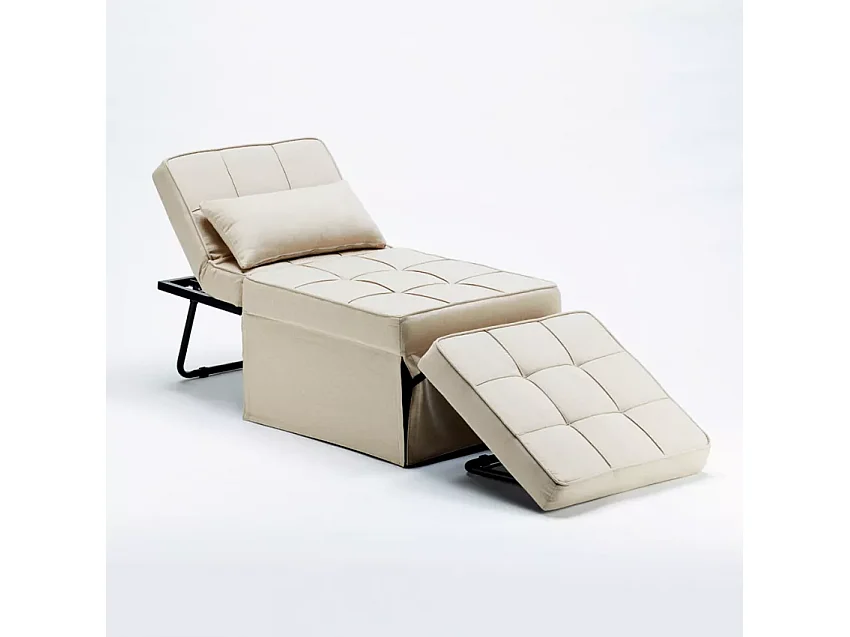 Pouf cama plegable en tejido Sweet Relax - Beige