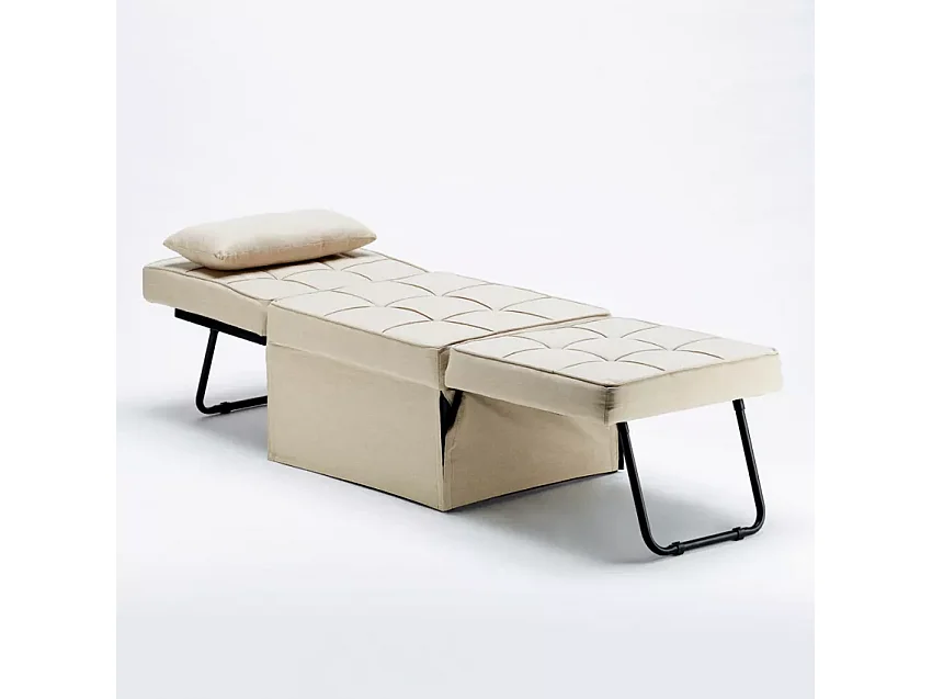 Pouf cama plegable en tejido Sweet Relax - Beige