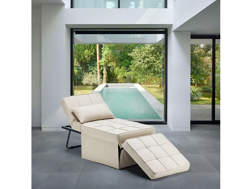 Sweet Relax Stoff Pouf Klappsessel Bett - Beige