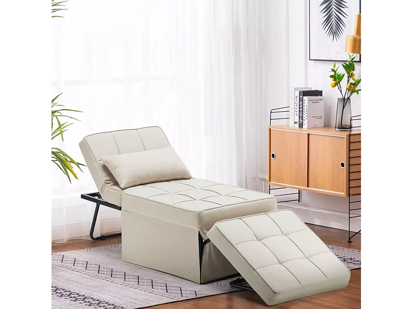 Sweet Relax Stoff Pouf Klappsessel Bett - Beige