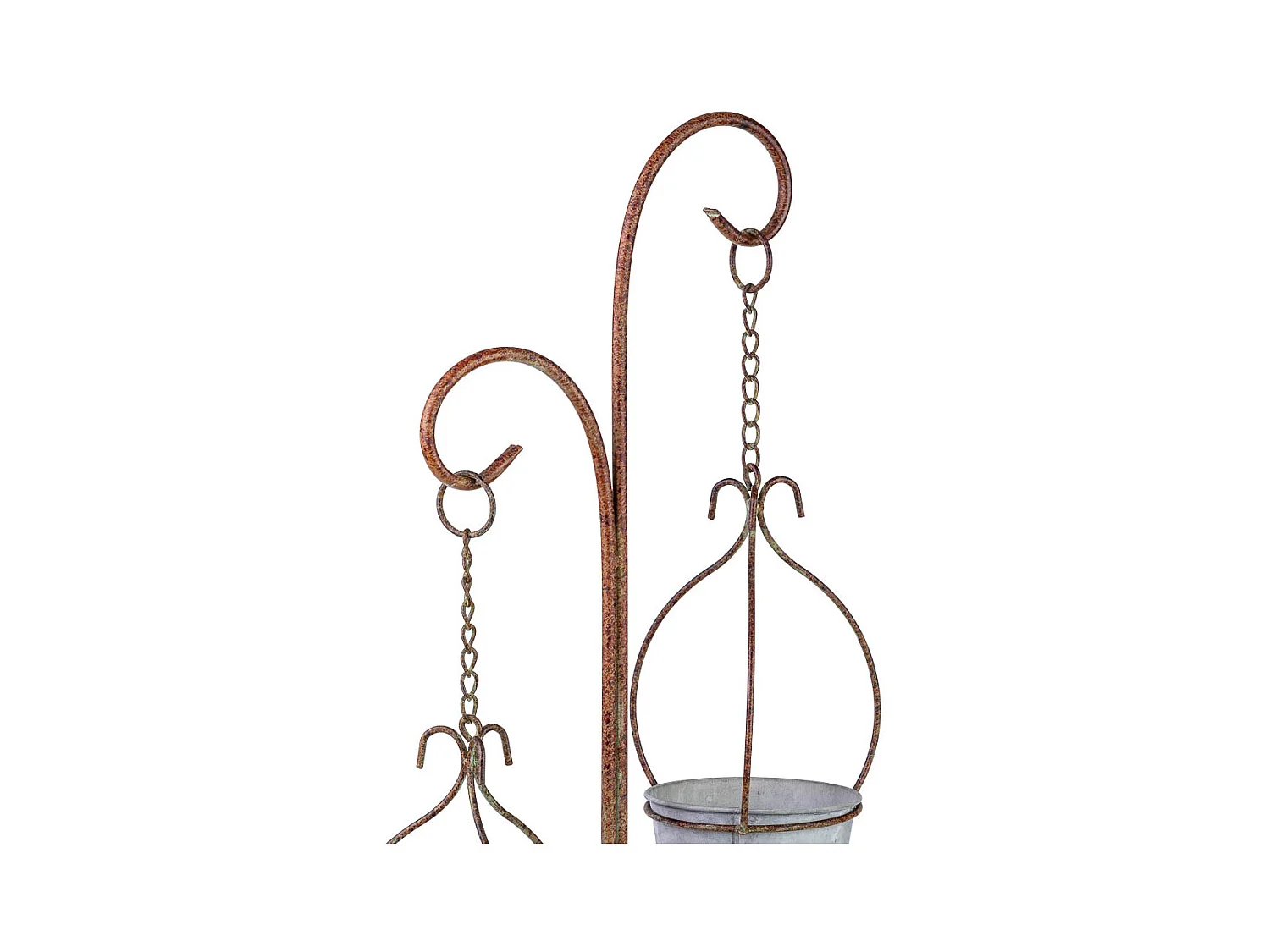 Soporte macetero de metal para 2 macetas cobre 27.94x24.13x92.71h cm