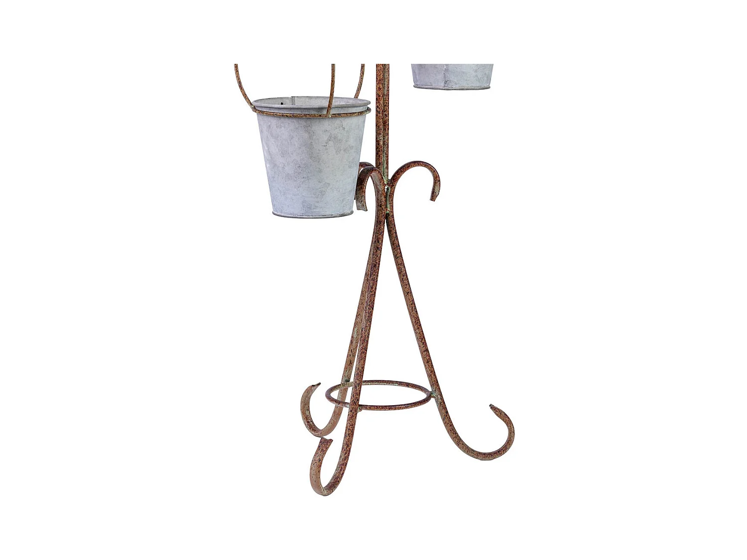 Soporte macetero de metal para 2 macetas cobre 27.94x24.13x92.71h cm