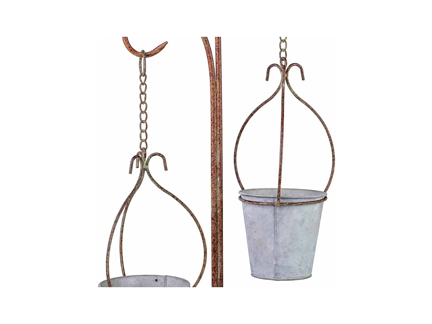 Soporte macetero de metal para 2 macetas cobre 27.94x24.13x92.71h cm