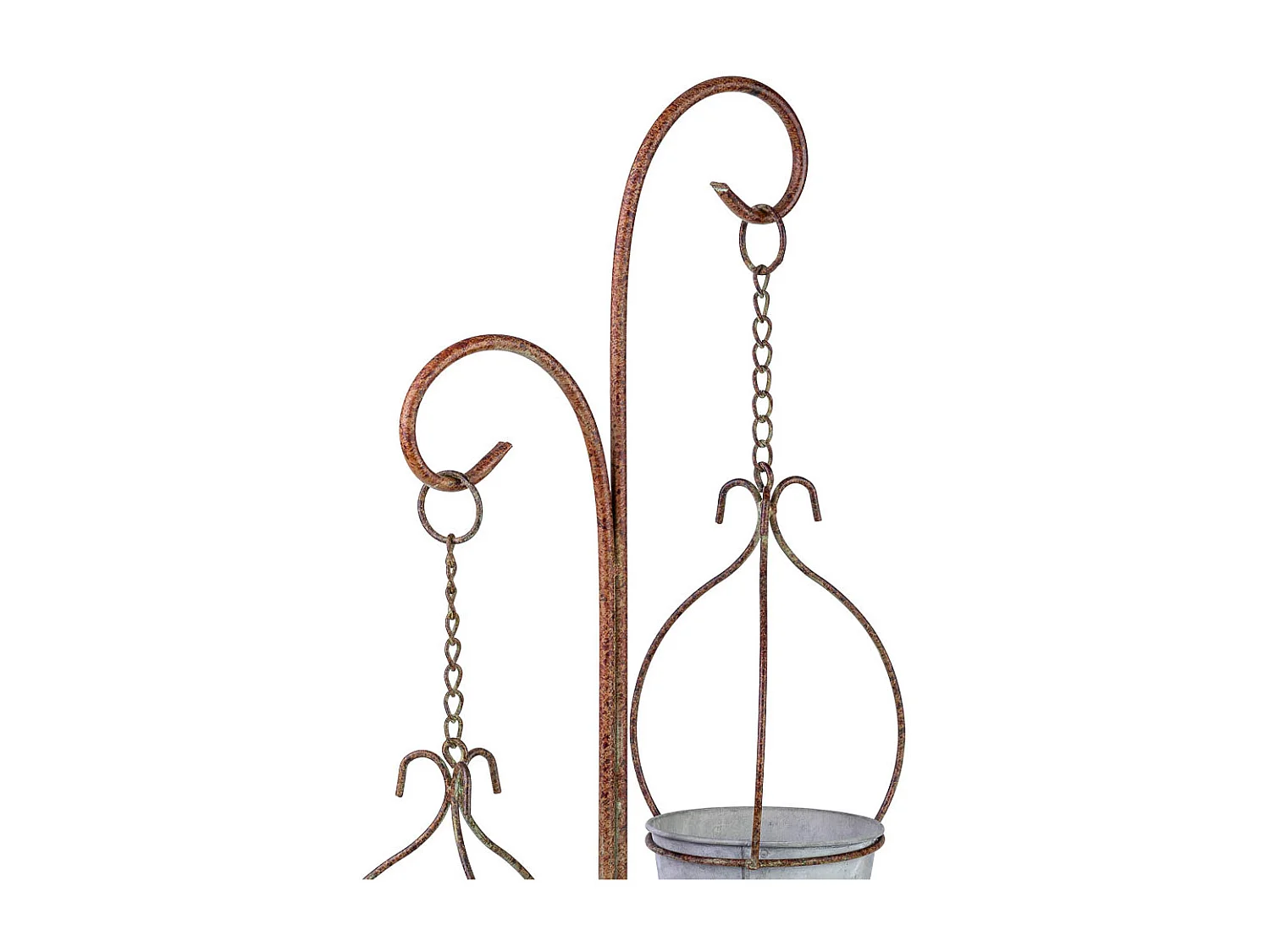 Suporte para vasos de flores em metal para 2 vasos 27,94x24,13x92,71h cm