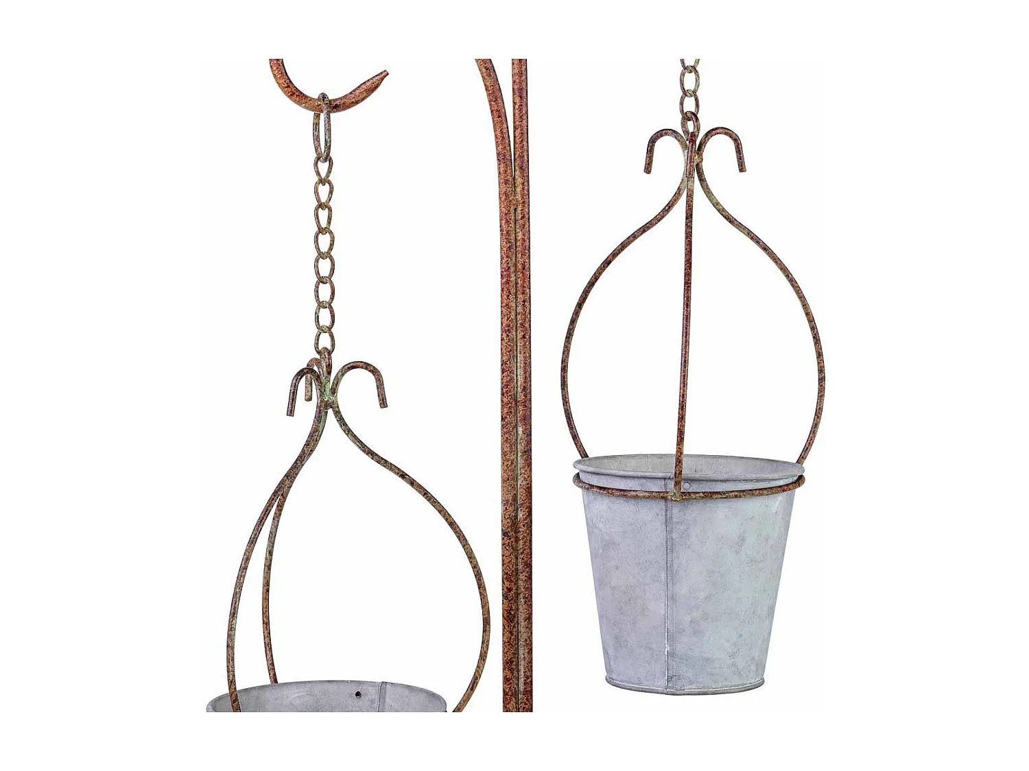 Suporte para vasos de flores em metal para 2 vasos 27,94x24,13x92,71h cm