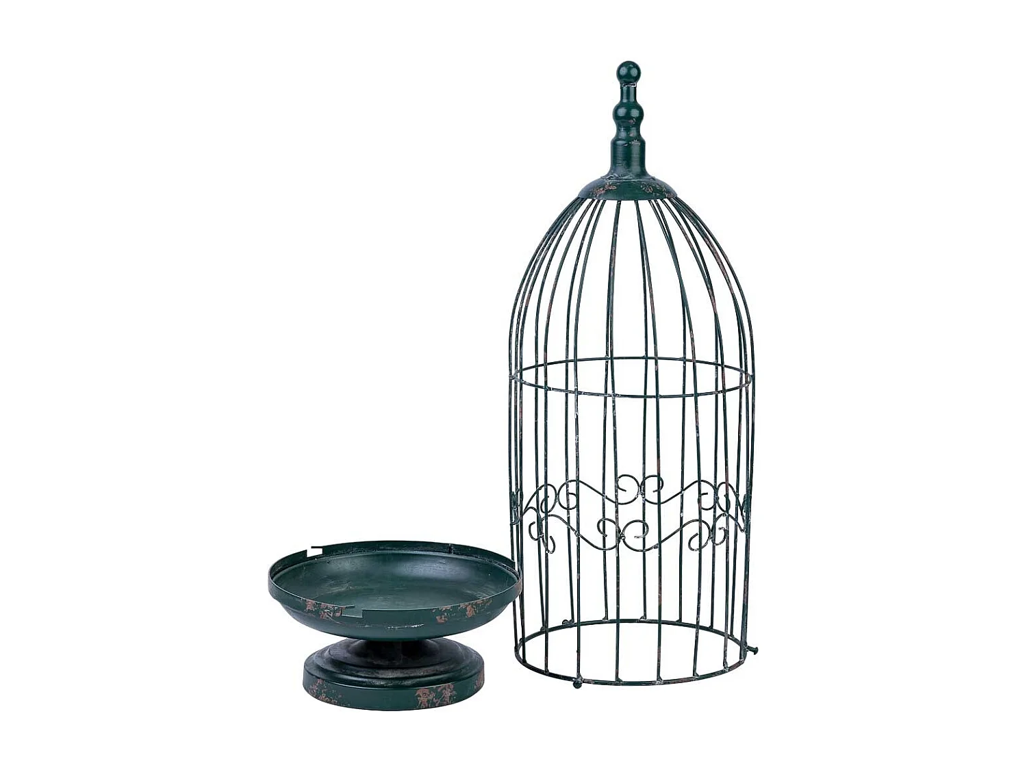 Gaiola de decoração metálica 24,77x24,77x72,39h cm