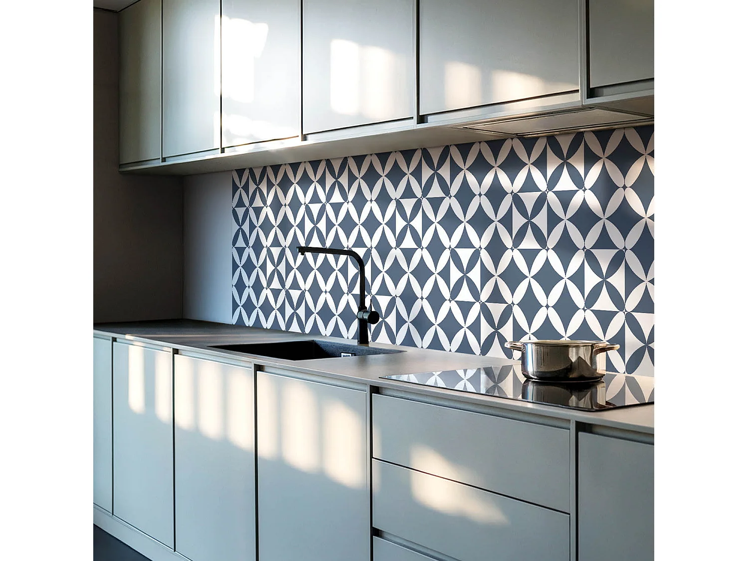 PVC wandpaneel, Vinyl wandverkleidung selbstklebend- 120x60 cm - Geometrisches Blumenmuster