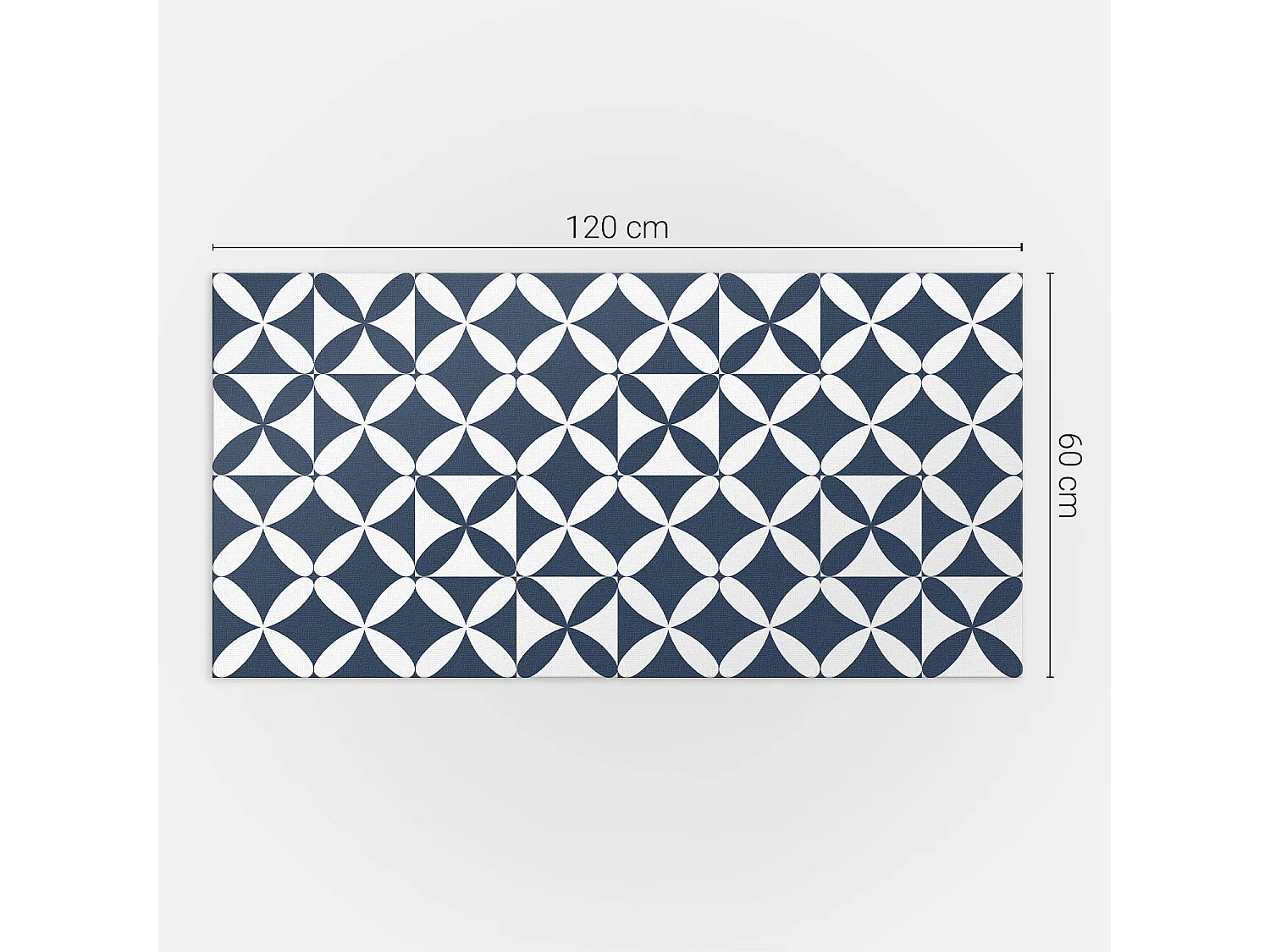 Panneaux muraux autocollants en vinyle imperméable - 120x60 cm - Motif de fleurs géométriques