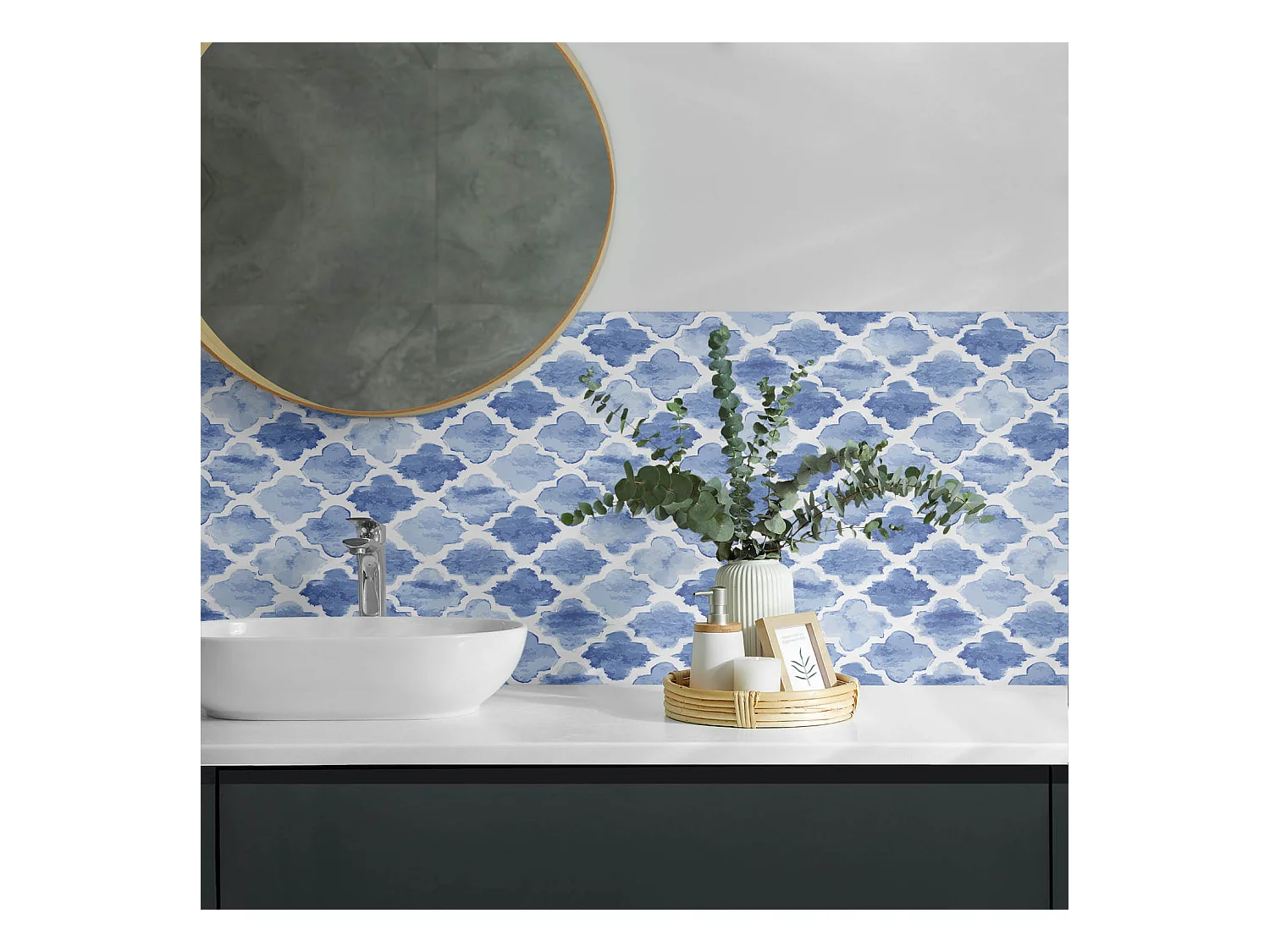 Wandpaneel selbstklebend, Wandverkleidung innen - 100x50 cm - Muster im marokkanischen Stil