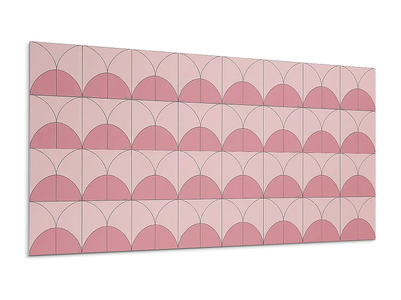 Wandpaneel selbstklebend, Wandverkleidung innen - 10x40x20 cm - Geometrische Halbkreise in einer Anordnung