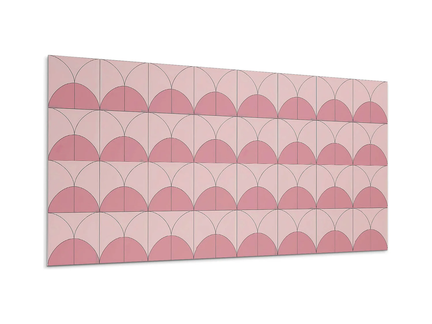 Panneaux muraux autocollants en vinyle imperméable - 10x40x20 cm - Demi-cercles géométriques dans un arrangement