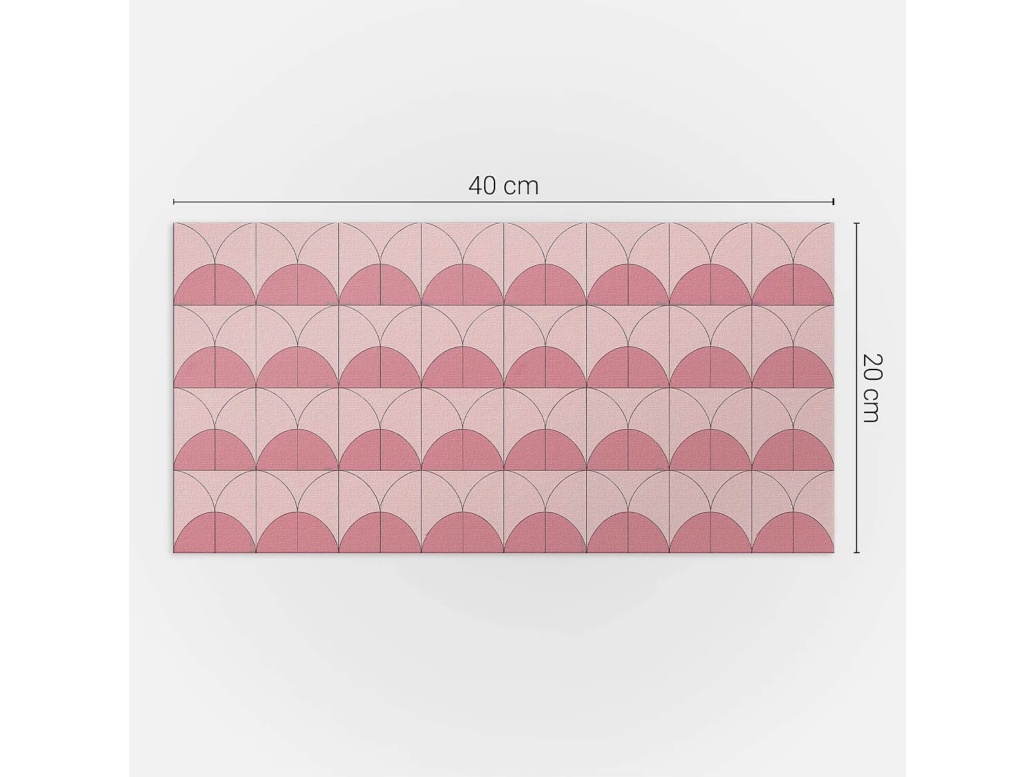 Wandpaneel selbstklebend, Wandverkleidung innen - 10x40x20 cm - Geometrische Halbkreise in einer Anordnung