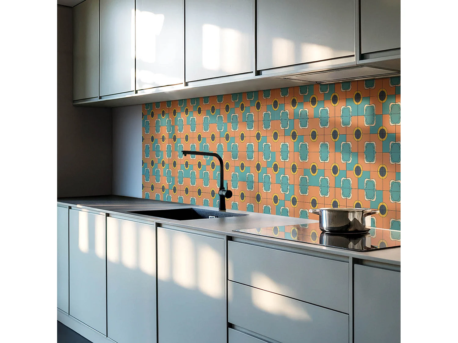 Zelfklevende wandbekleding, PVC wandpaneel, Vinyl wandbekleding - 120x60 cm - Abstract geometrisch patroon