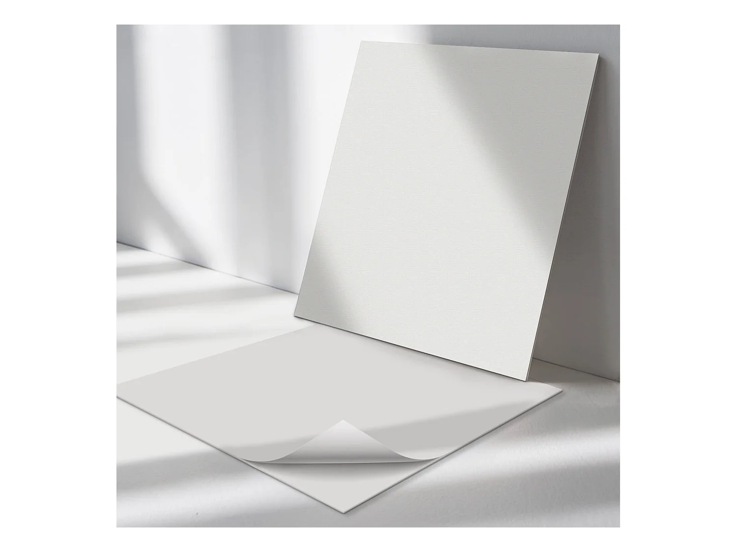 Panneaux muraux autocollants en vinyle imperméable - 4 x 50 x 50 cm - Couleur Gris