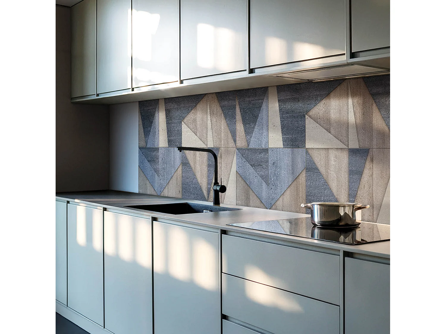 Panneaux muraux autocollants en vinyle imperméable - 120x60 cm - Motif géométrique abstrait