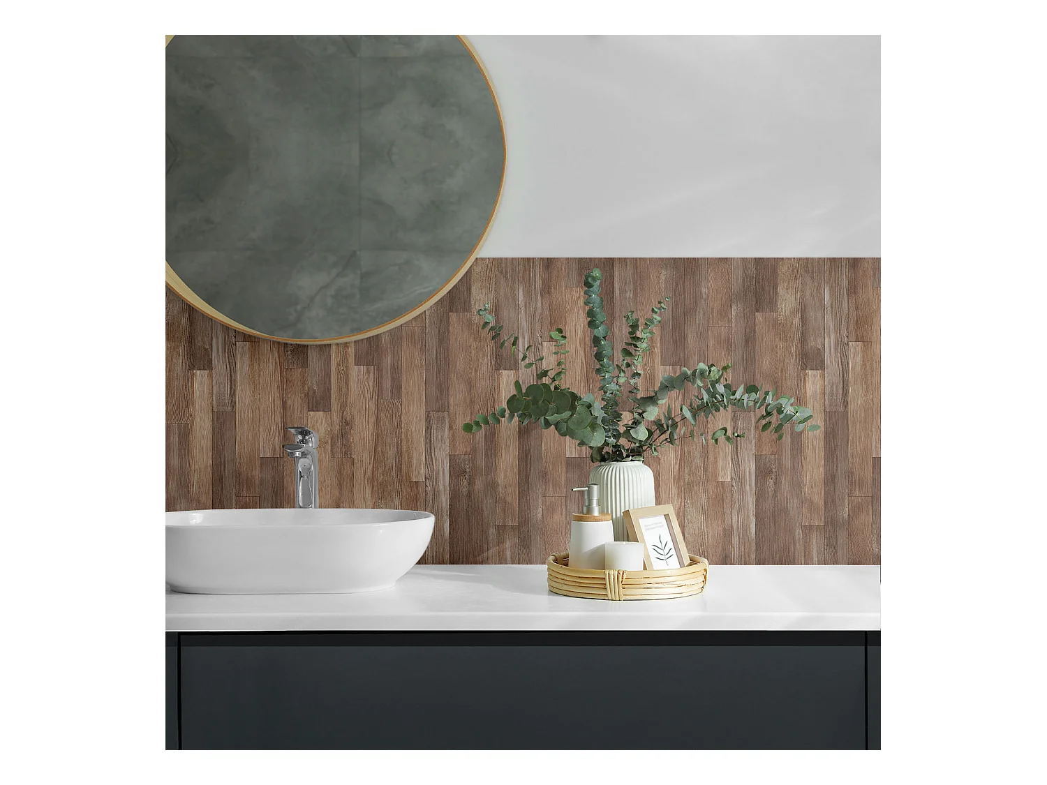 Zelfklevende wandbekleding, PVC wandpaneel, Vinyl wandbekleding - 4 x 50 x 50 cm - Patroon vloerplaat