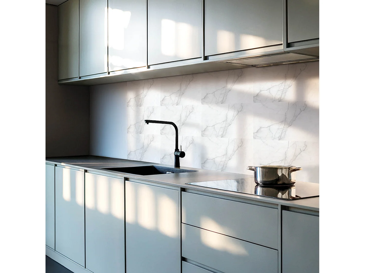 Wandpaneel selbstklebend, Wandverkleidung innen - 10x40x20 cm - Elegantes Marmormuster