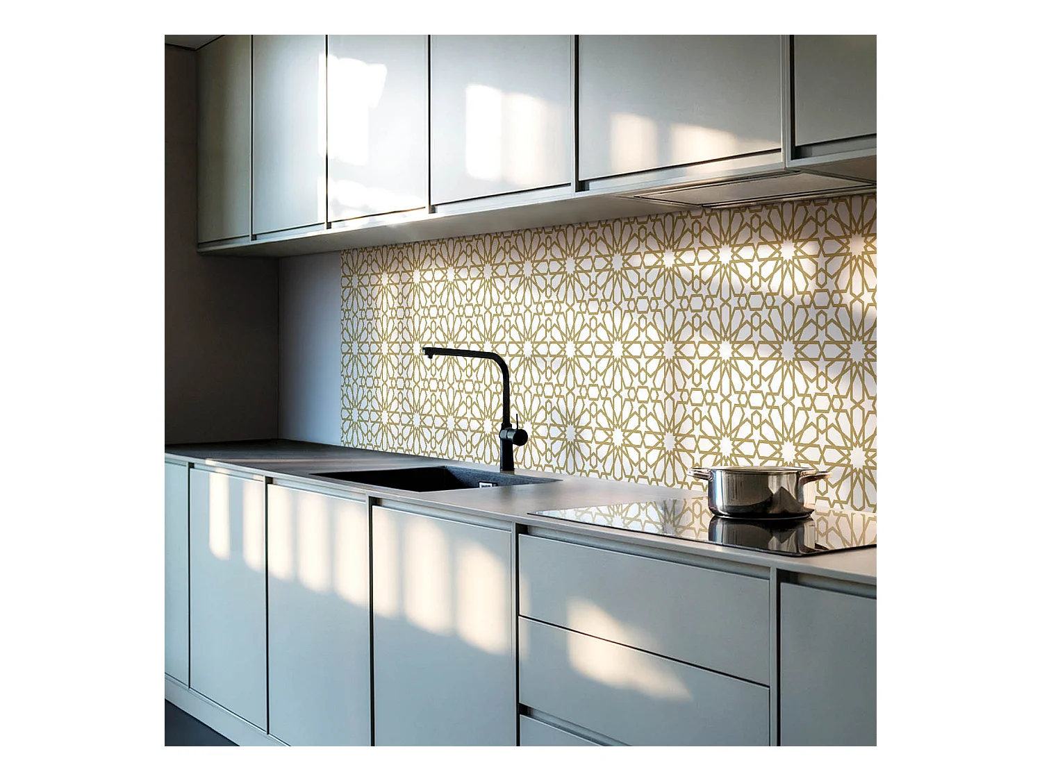 PVC wandpaneel, Vinyl wandverkleidung selbstklebend- 120x60 cm - Geometrisches Muster mit Sternen