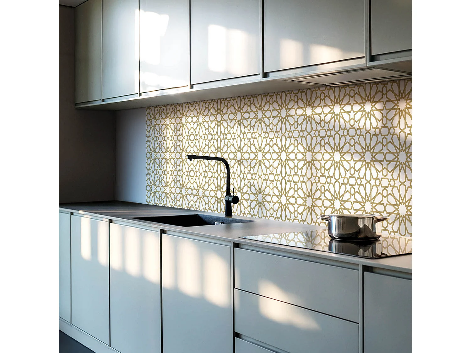 Panneaux muraux autocollants en vinyle imperméable - 120x60 cm - Motif géométrique avec étoiles