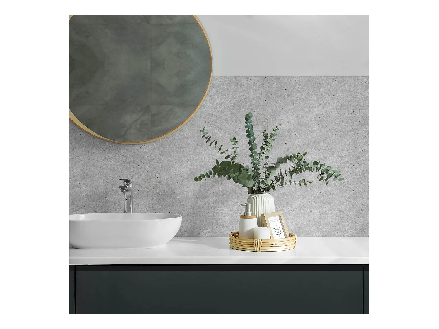 Wandpaneel selbstklebend, Wandverkleidung innen - 10x40x20 cm - Rohe Betonstruktur