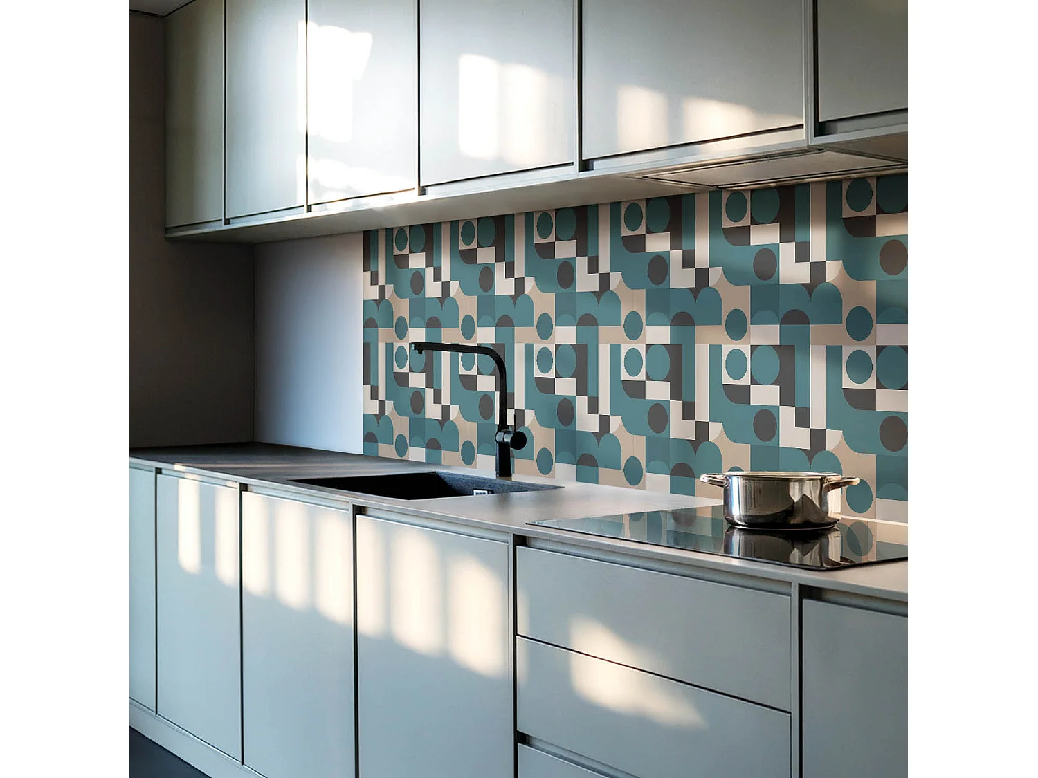 Panneaux muraux autocollants en vinyle imperméable - 6x60x30 cm - Formes et formes abstraites