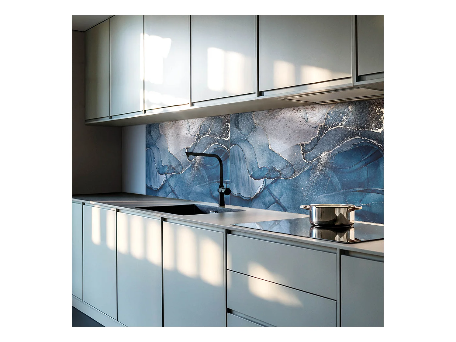 Wandpaneel selbstklebend, Wandverkleidung innen - 100x50 cm - Abstraktes Wellenmuster