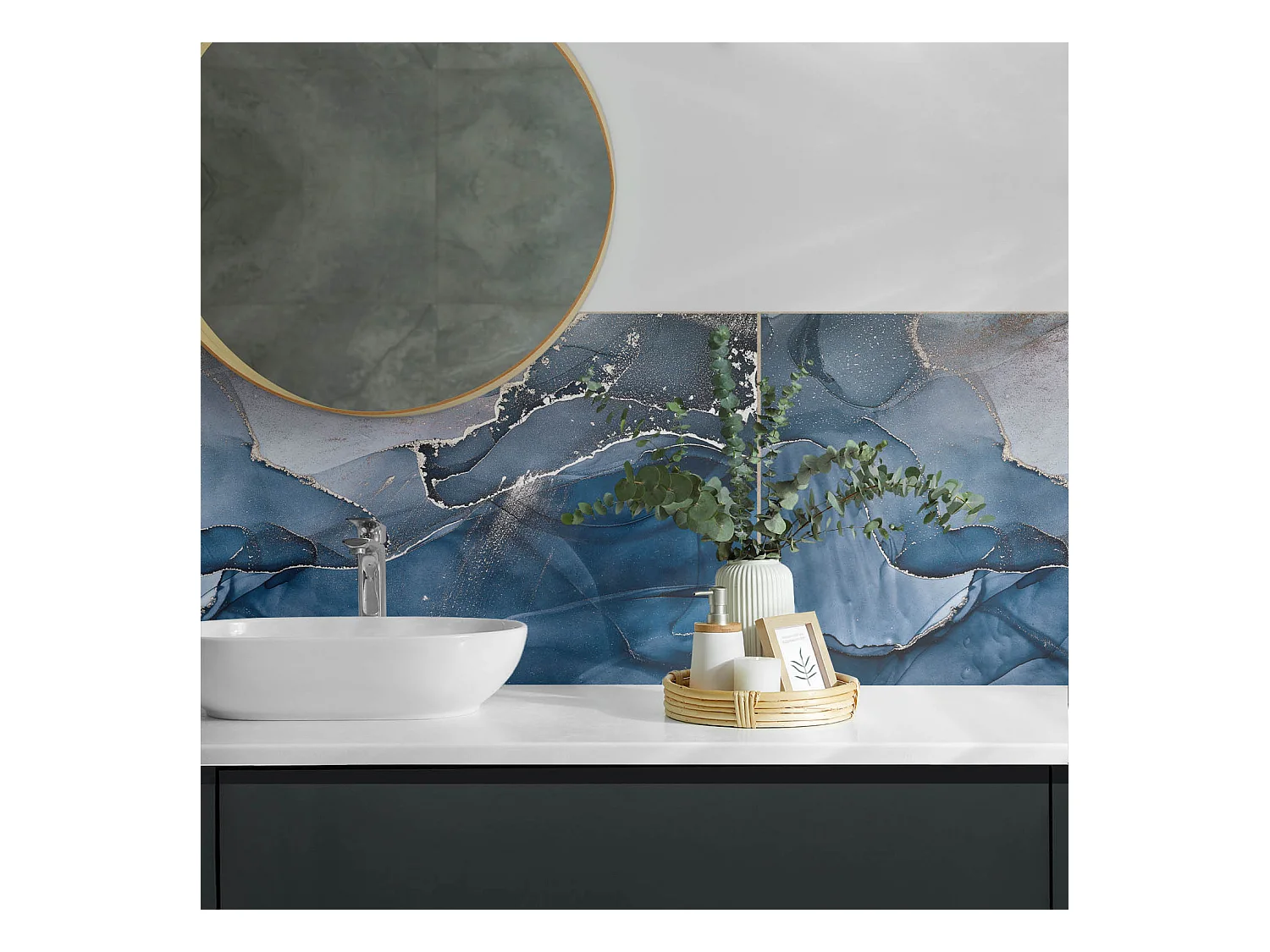 Wandpaneel selbstklebend, Wandverkleidung innen - 100x50 cm - Abstraktes Wellenmuster