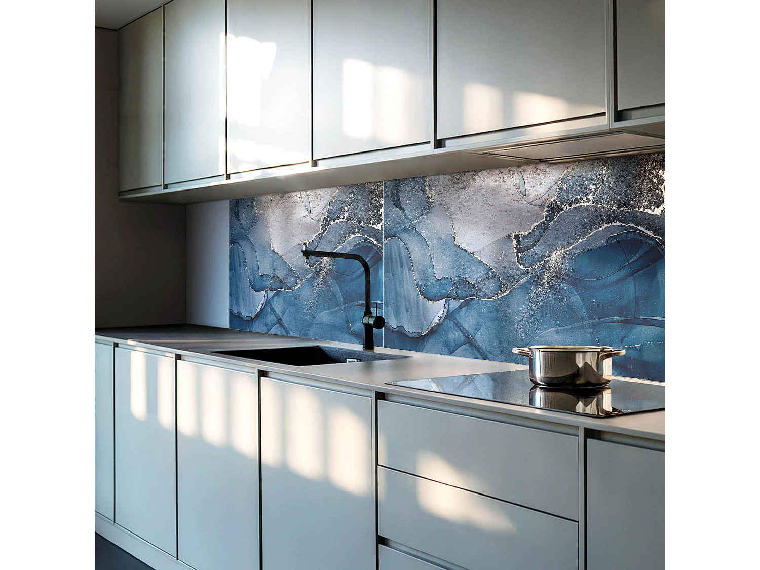 Panneaux muraux autocollants en vinyle imperméable - 100x50 cm - Modèle ondulé abstrait