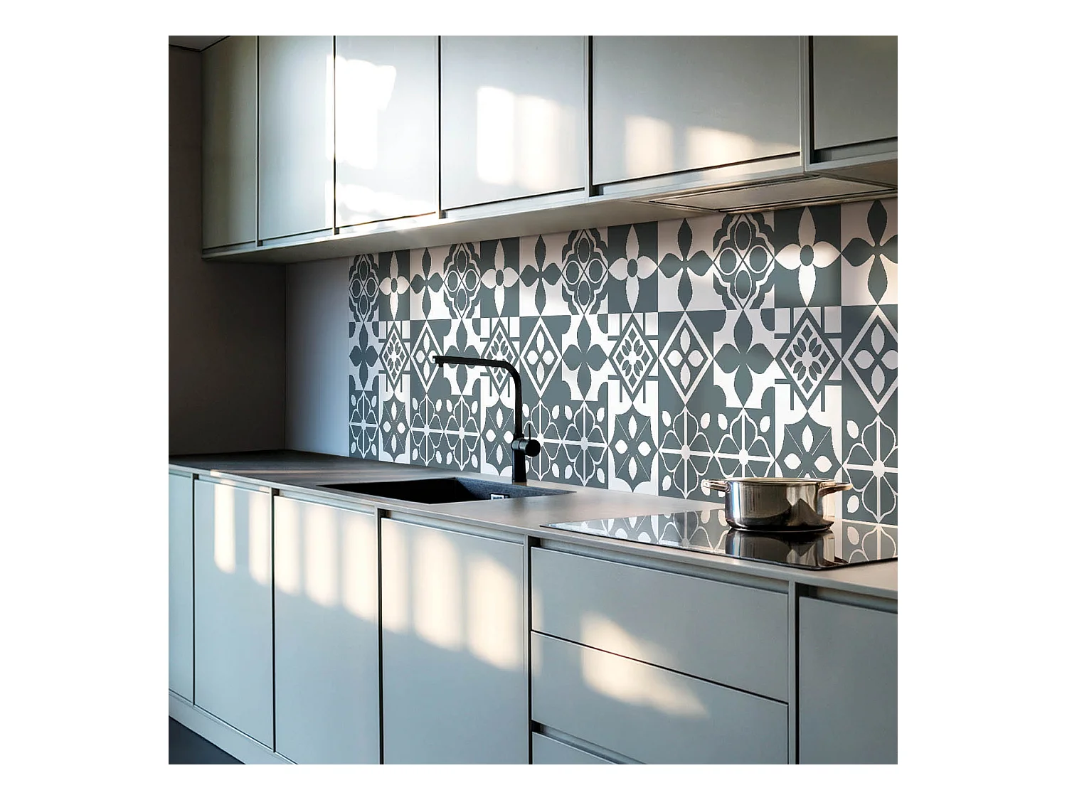 PVC wandpaneel, Vinyl wandverkleidung selbstklebend- 120x60 cm - Geometrische Muster in Fliesen