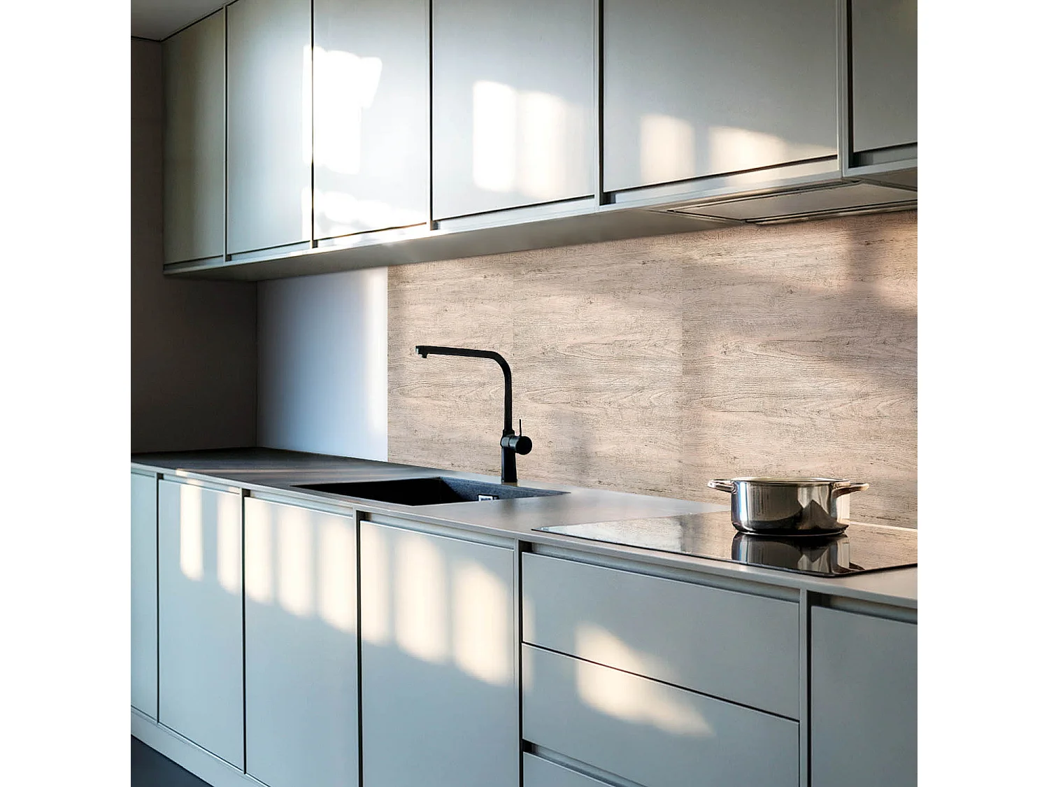 Panneaux muraux autocollants en vinyle imperméable - 4 x 50 x 50 cm - Texture bois naturel