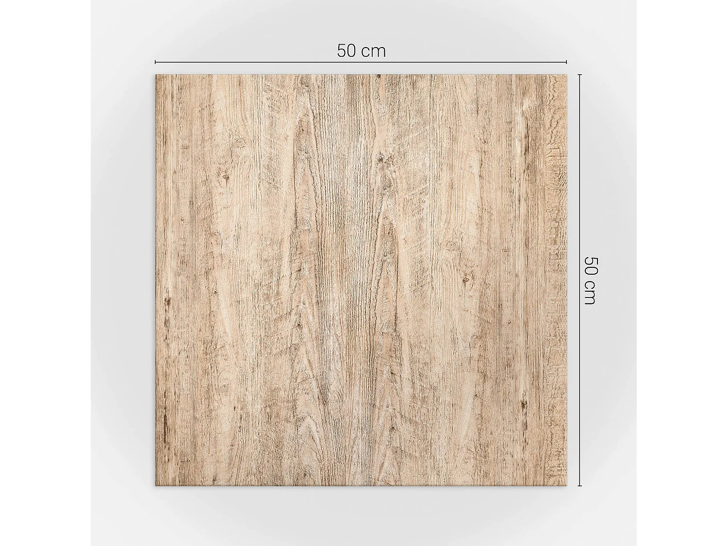 Panneaux muraux autocollants en vinyle imperméable - 4 x 50 x 50 cm - Texture bois naturel