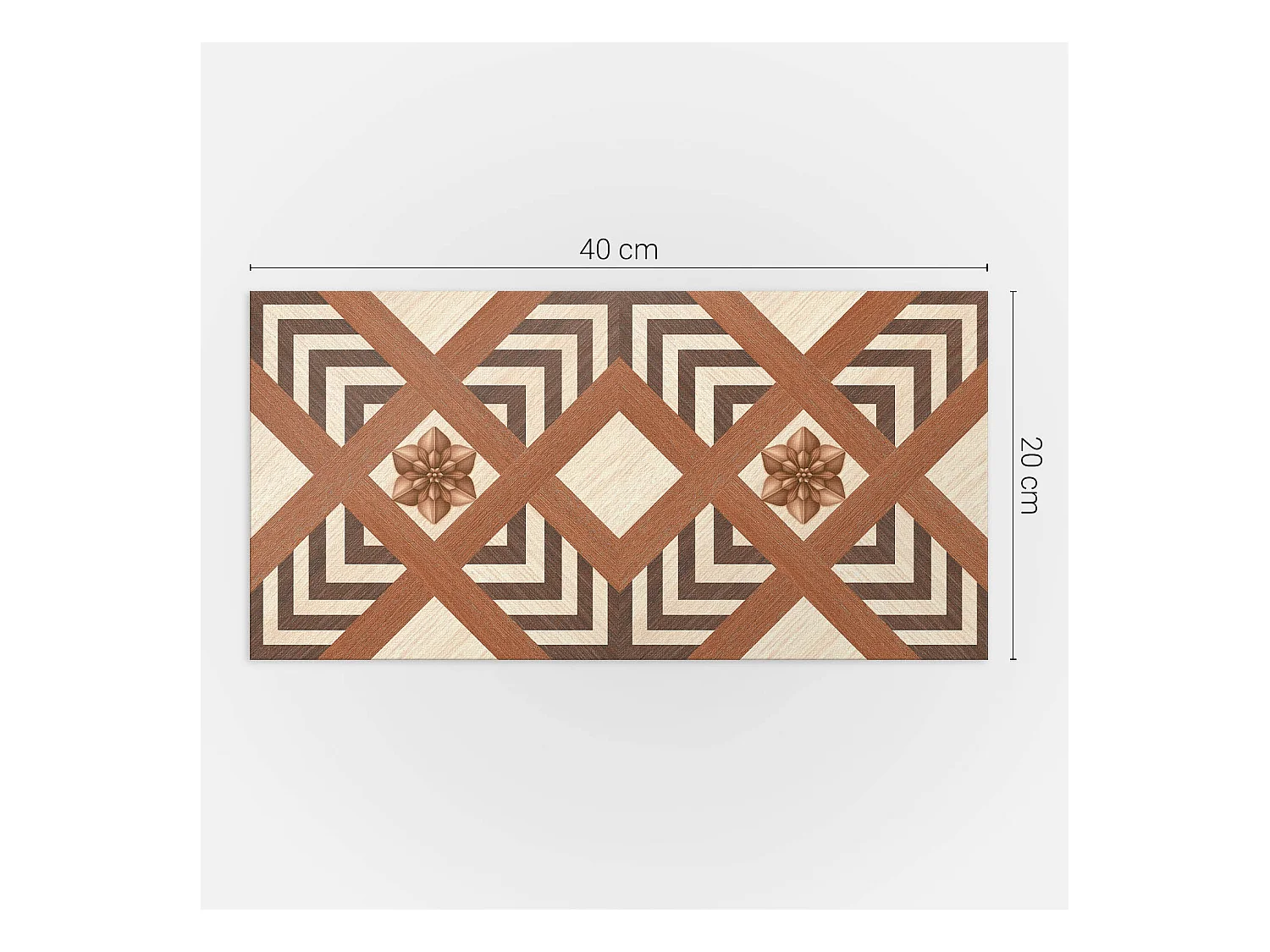 Wandpaneel selbstklebend, Wandverkleidung innen - 10x40x20 cm - Muster mit geometrischen Motiven