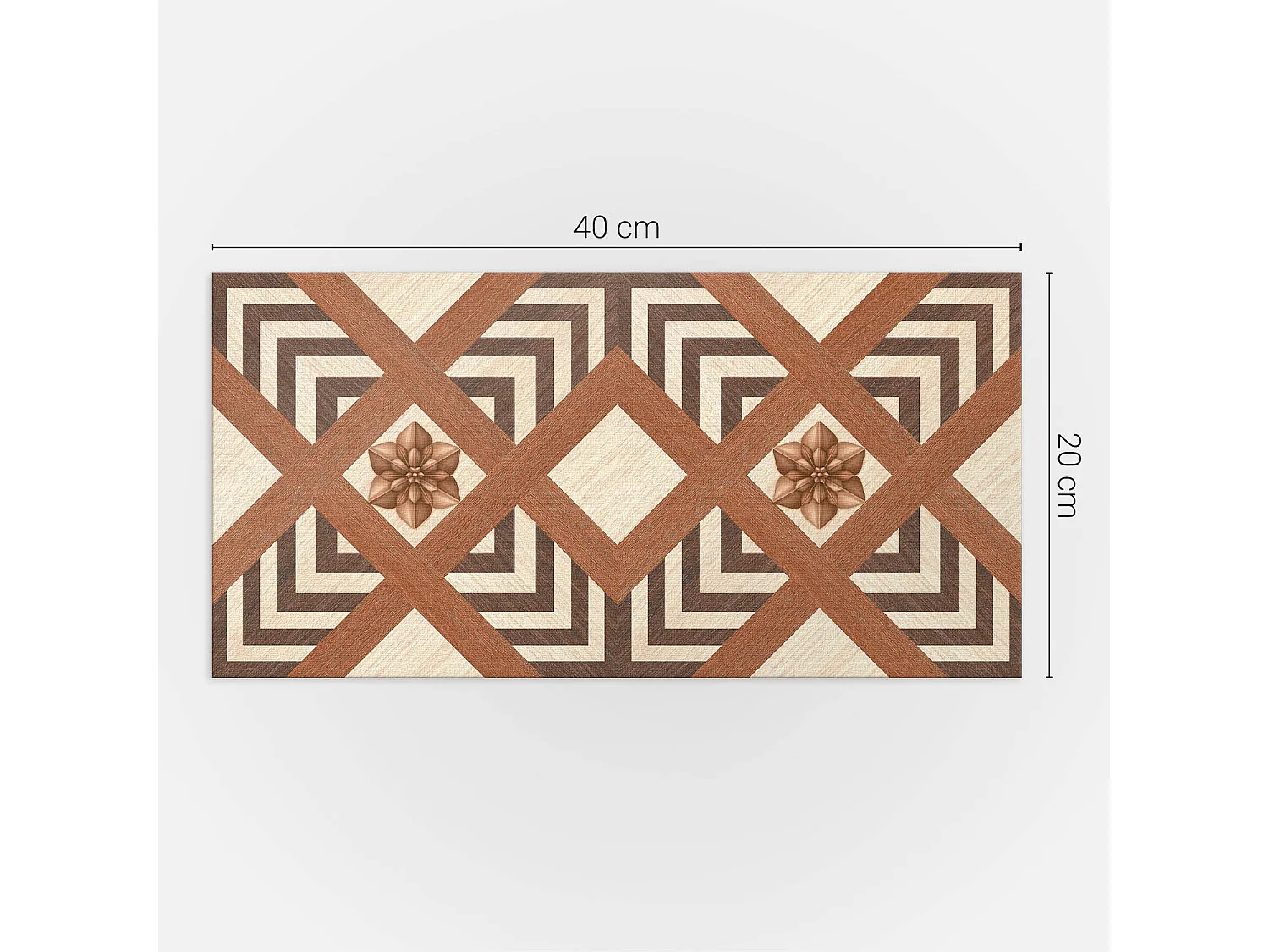 Panneaux muraux autocollants en vinyle imperméable - 10x40x20 cm - Modèle avec des motifs géométriques