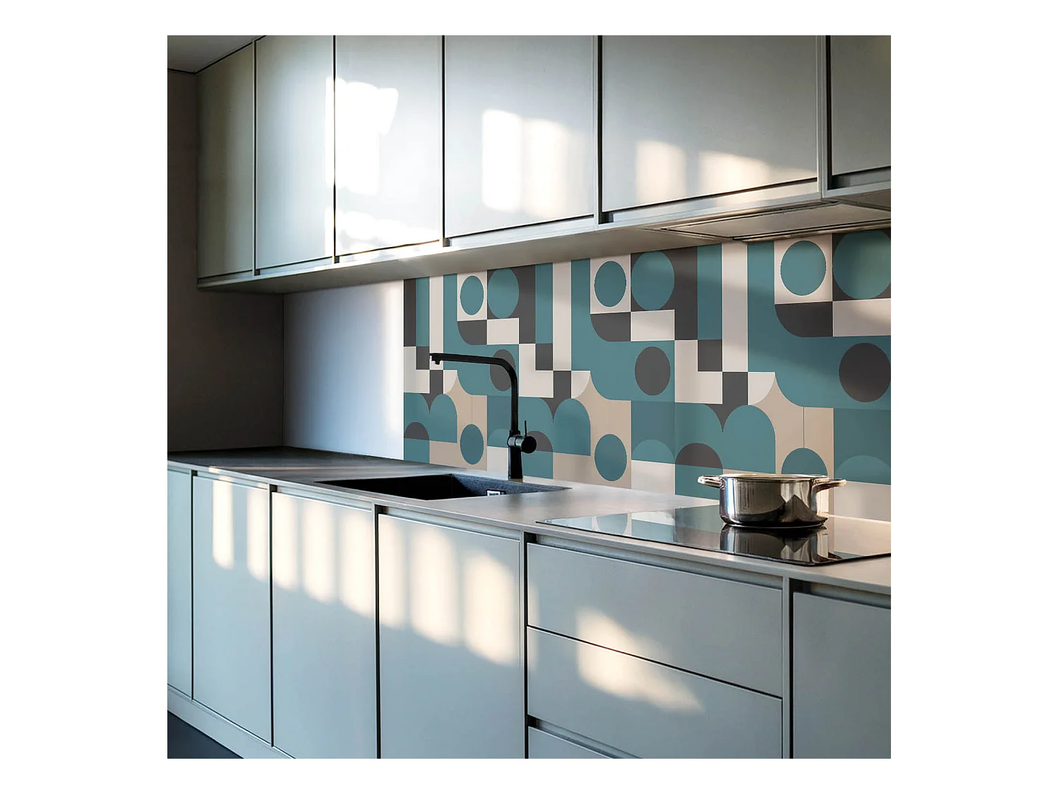 Zelfklevende wandbekleding, PVC wandpaneel, Vinyl wandbekleding - 4 x 50 x 50 cm - Abstracte vormen en vormen