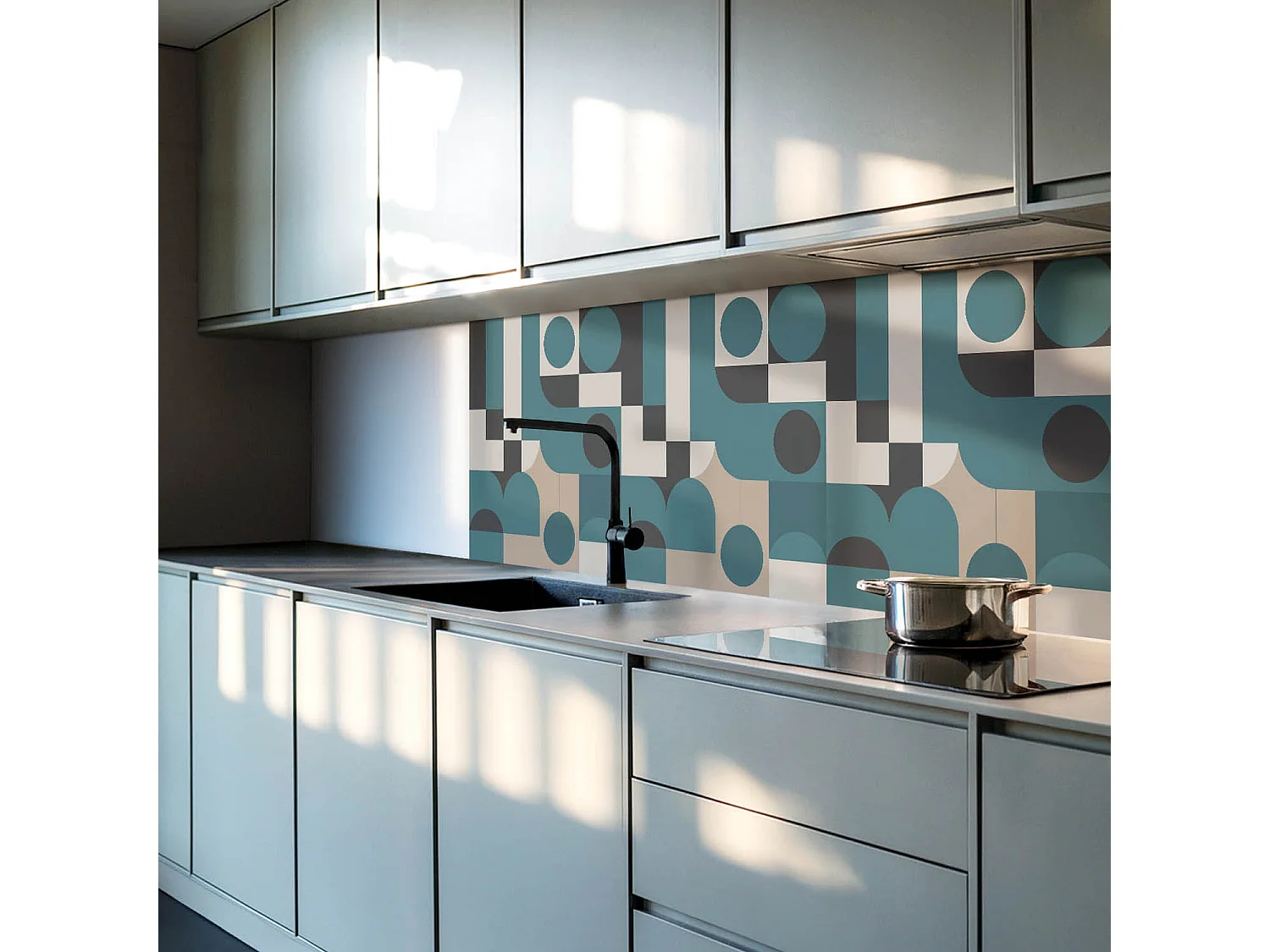 Wandpaneel selbstklebend, Wandverkleidung innen - 4 x 50 x 50 cm - Abstrakte Formen und Gestalten